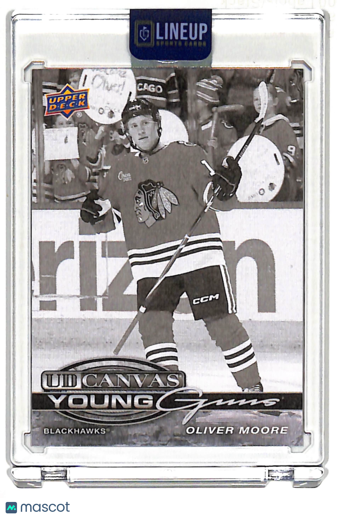 2025 Upper Deck Series 1 Hockey UD Canvas Young Guns Oliver Moore #C-119 Black & White