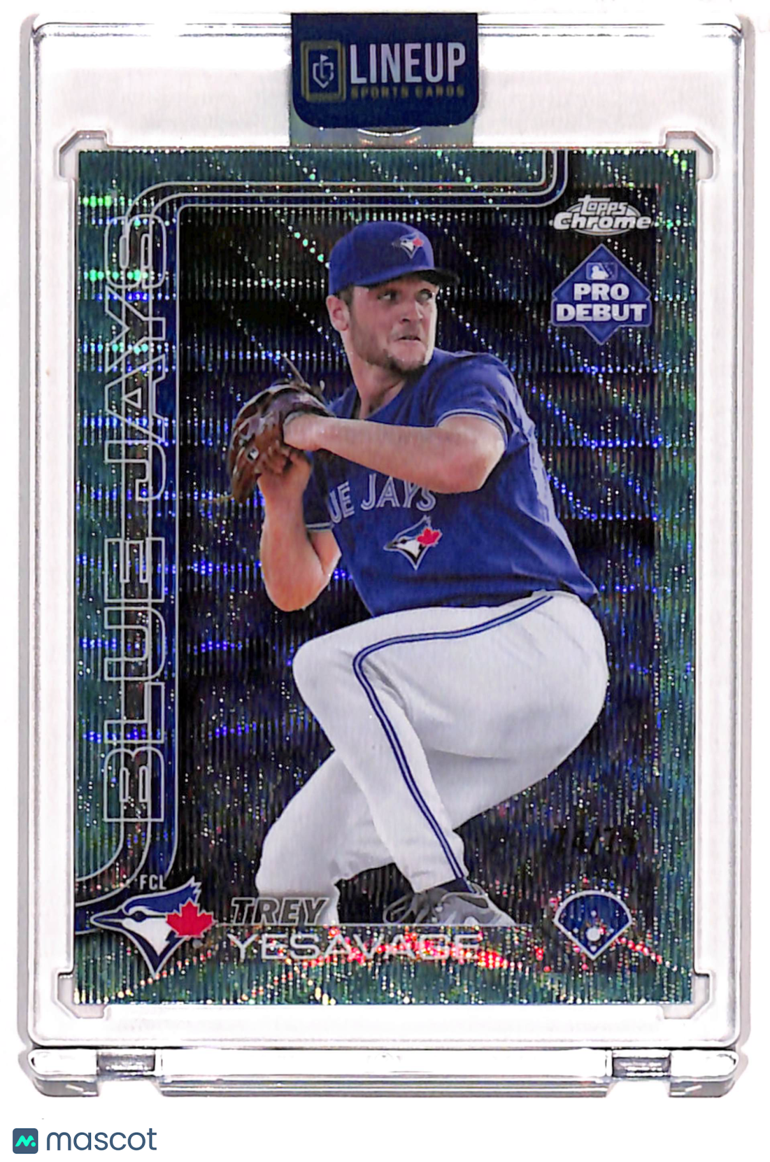 2025 Topps Chrome Pro Debut Trey Yesavage #PDC-45 Aqua /75
