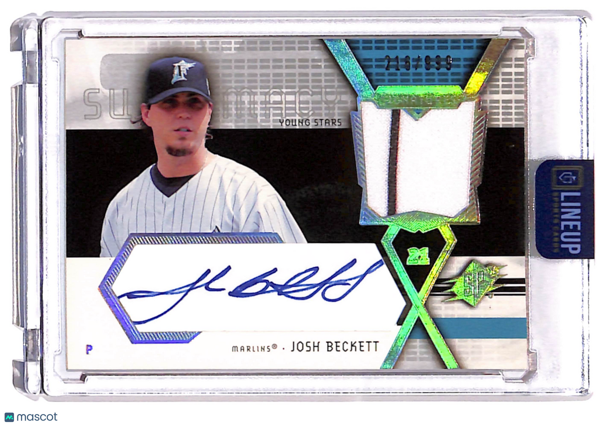2004 Upper Deck SPx Swatch Supremacy Signatures Josh Beckett #SS-JB /999 Game-Used Jersey Memorabilia