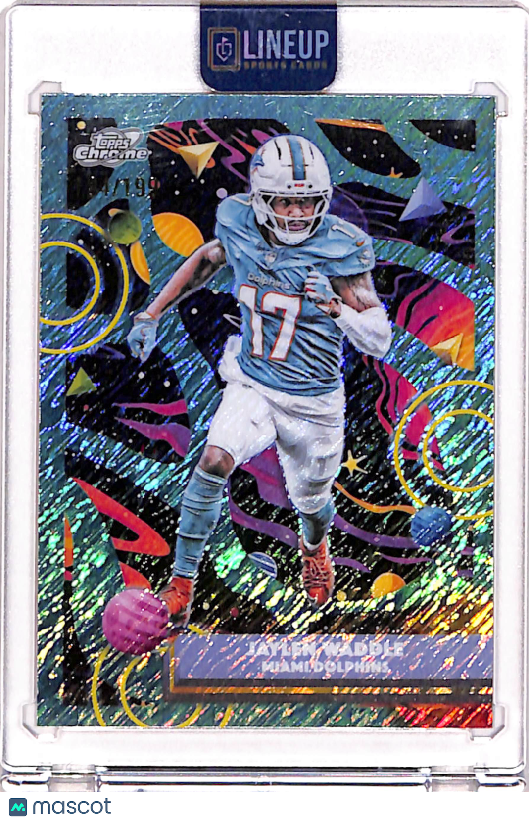 2025 Topps Cosmic Chrome Jaylen Waddle Aqua Equinox Refractor /199 Dolphins