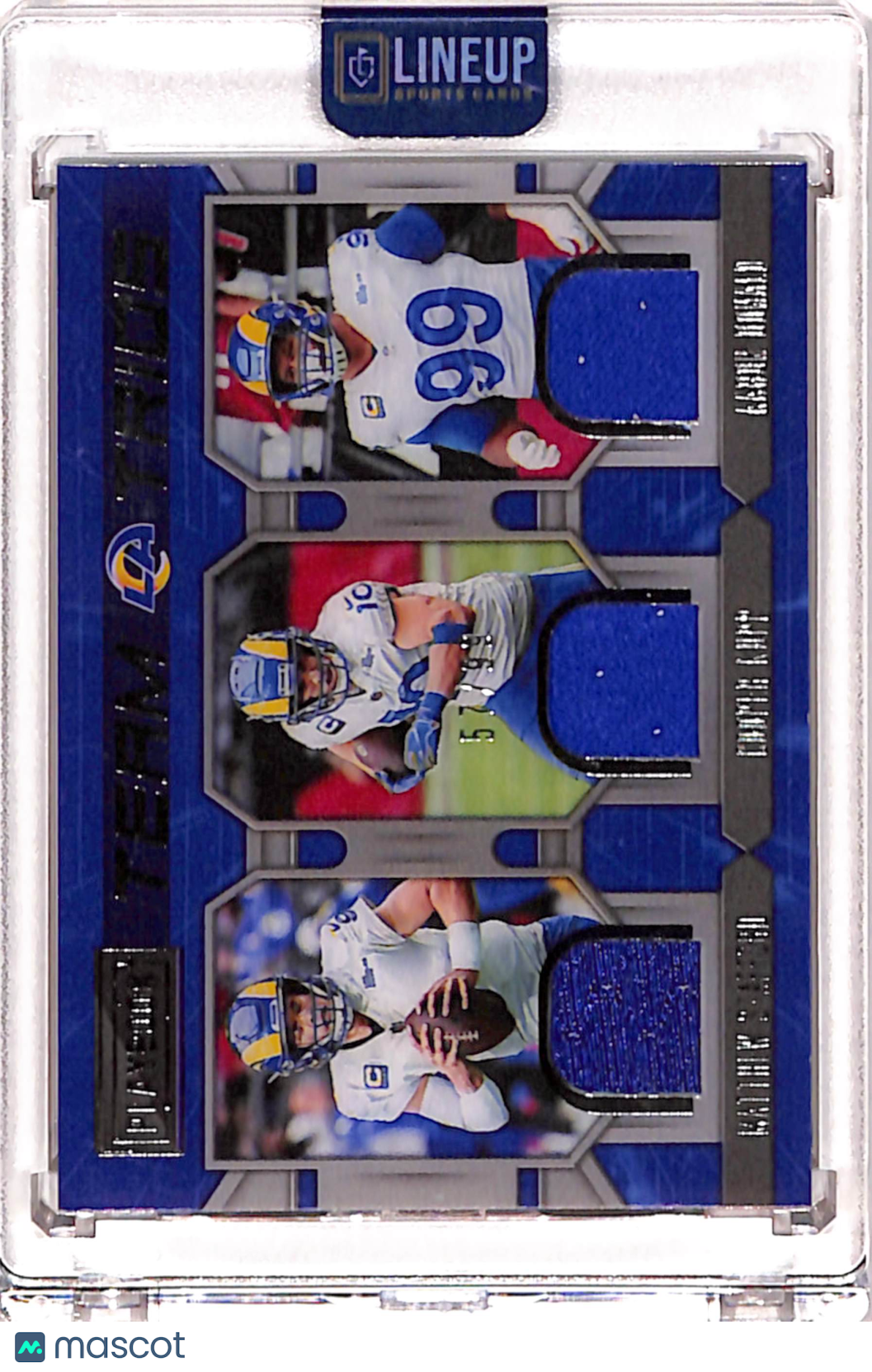 2022 Playbook Team Trio #TT-5 Matthew Stafford, Cooper Kupp, Aaron Donald /99