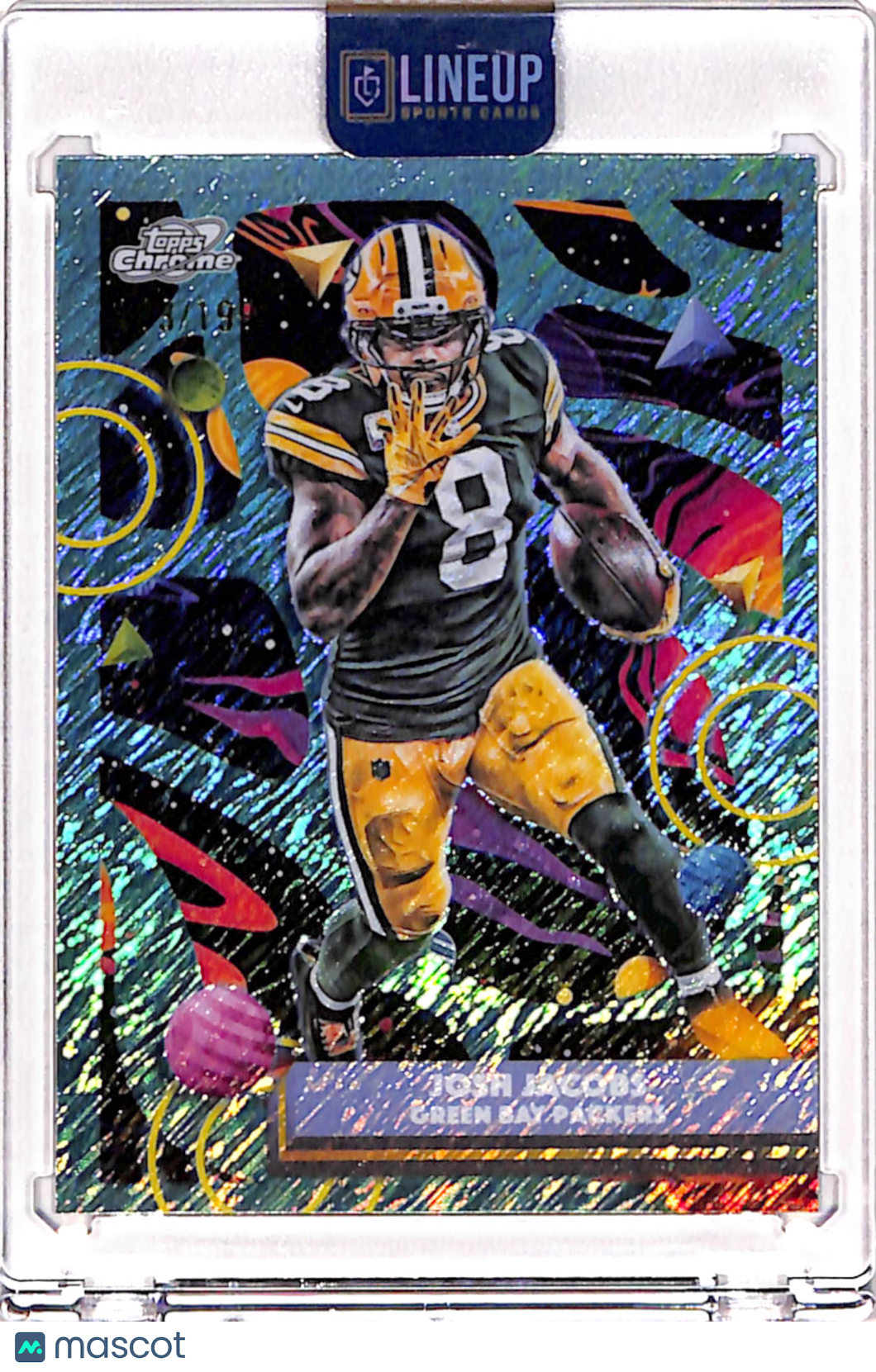 2025 Topps Cosmic Chrome Football Josh Jacobs Aqua Equinox Refractor /199