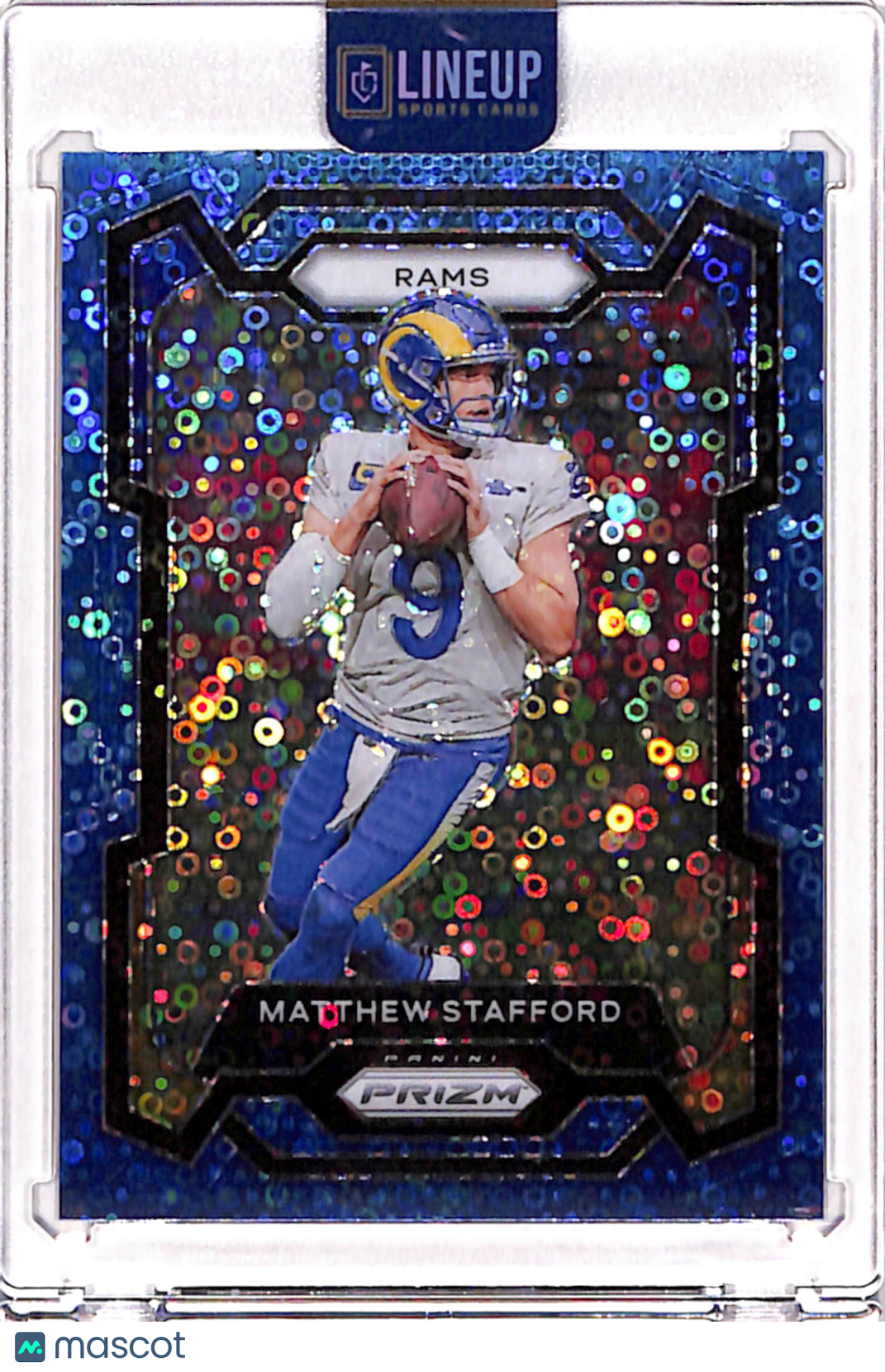 2023 Panini Prizm MATTHEW STAFFORD No Huddle Blue Disco #169 Rams /95