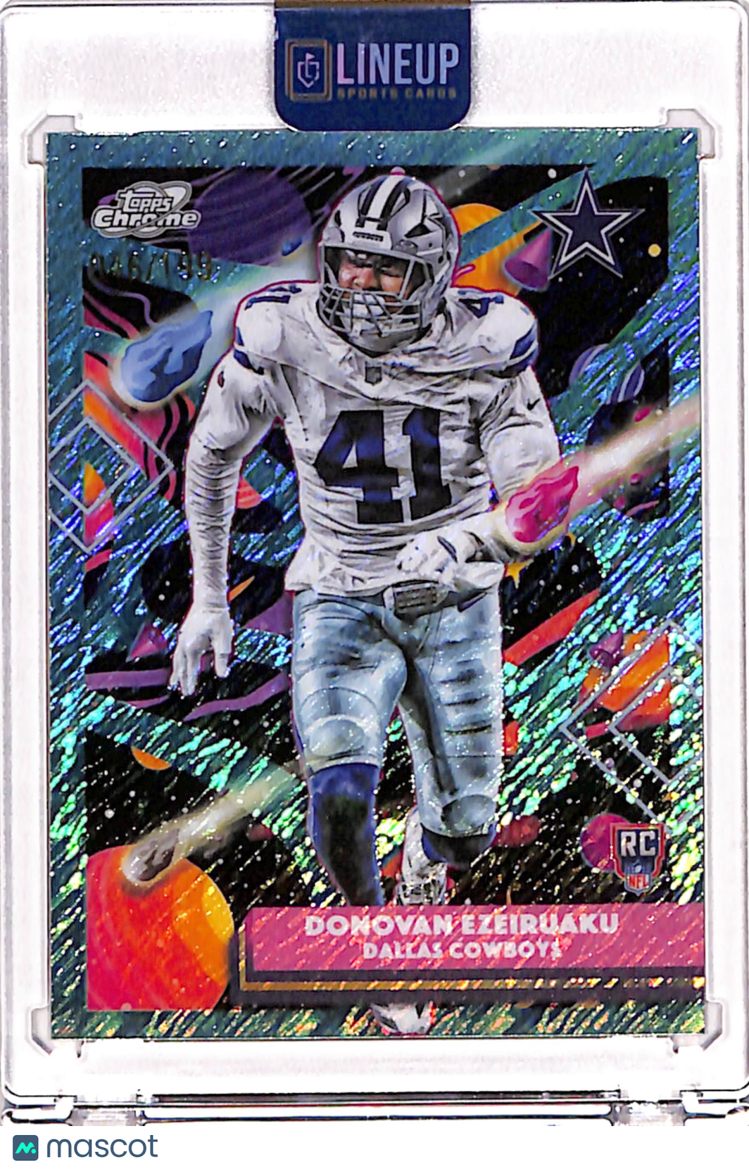 Topps 2025 Cosmic Chrome Donovan Ezeiruaku Cowboys Aqua Equinox Rookie /199