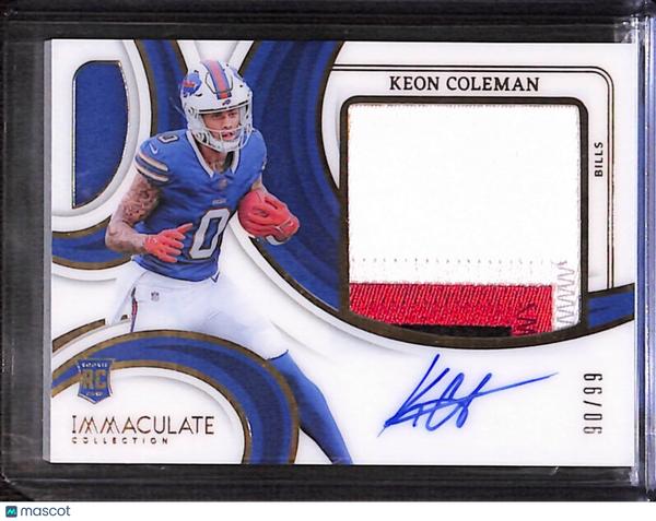 2024 Panini Immaculate Collection Keon Coleman #PPRA-KCN Numbered Patch Auto