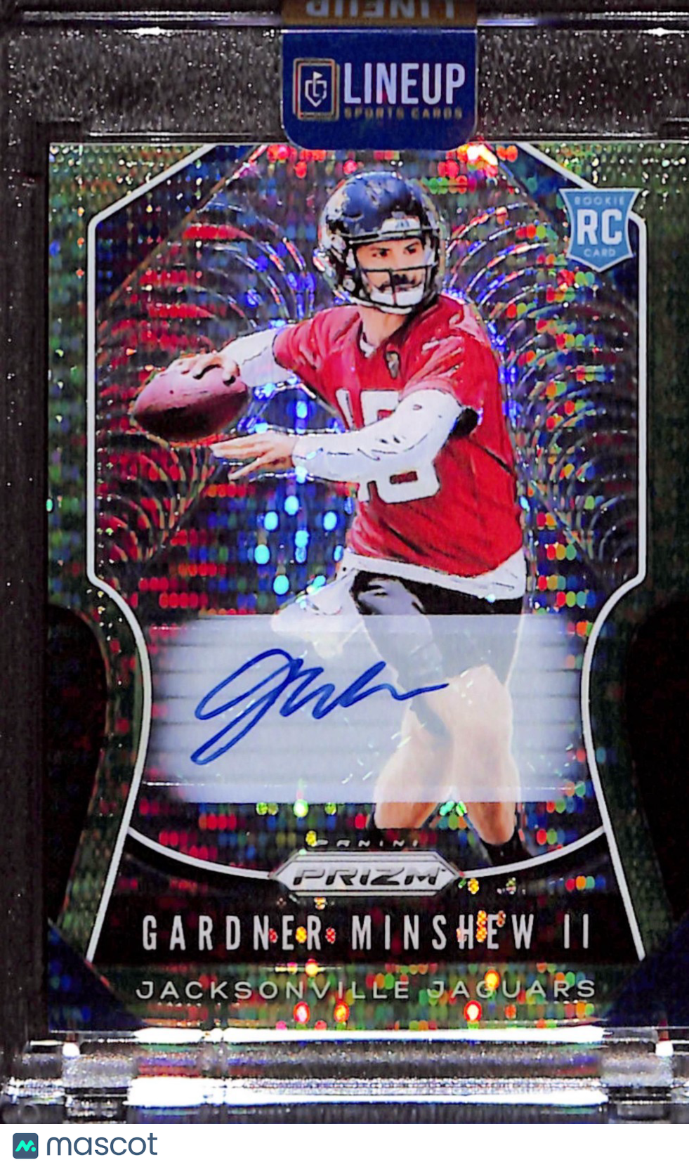 2019 PANINI PRISM NEON GREEN REFRACTOR GARDNER MINSHEW II #322 ROOKIE AUTO