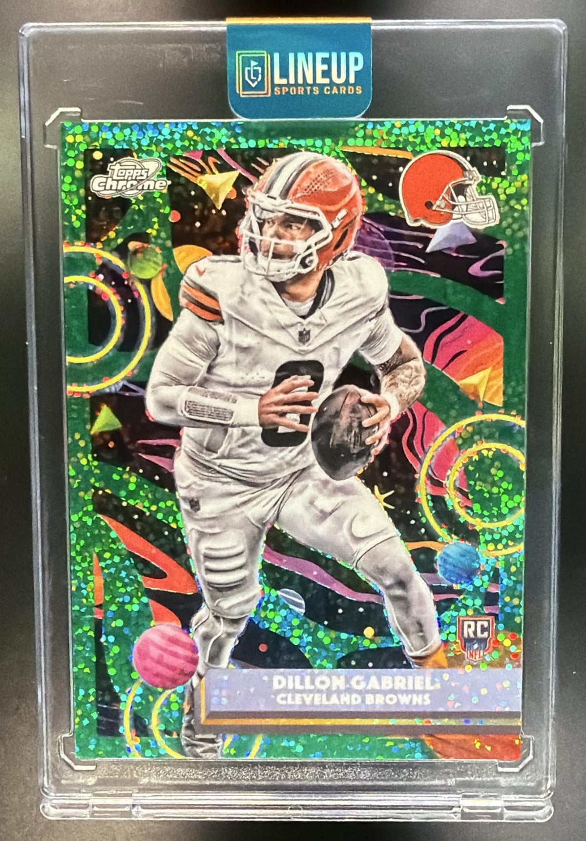 2025 Topps Cosmic Chrome Dillon Gabriel #126 Green Sparkle /99 RC Browns