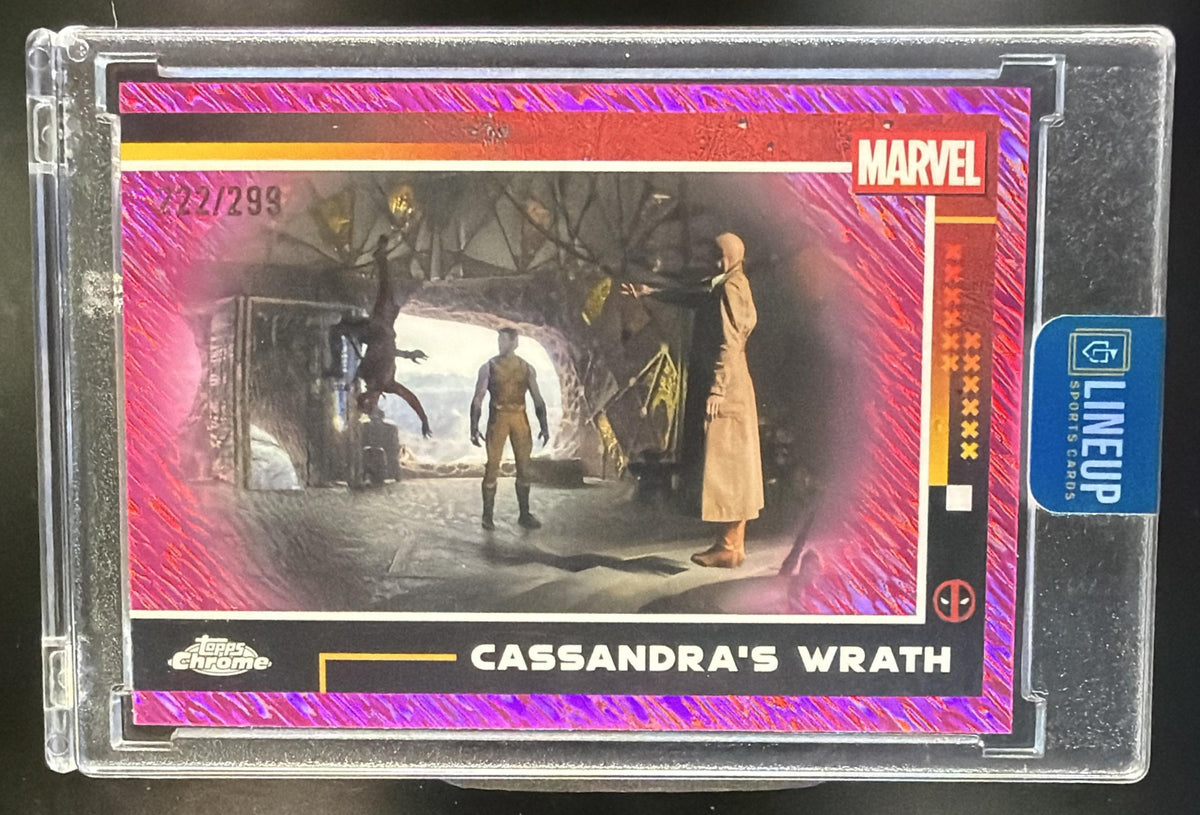 2025 Topps Chrome Deadpool Cassandra's Wrath #87 Pink Shimmer /299
