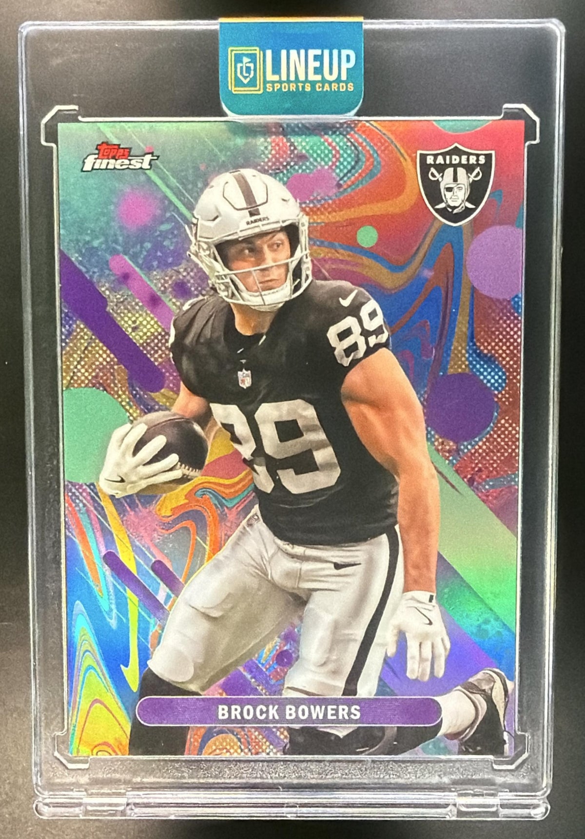 2025 Topps Finest Brock Bowers Oil Spill #95 Raiders