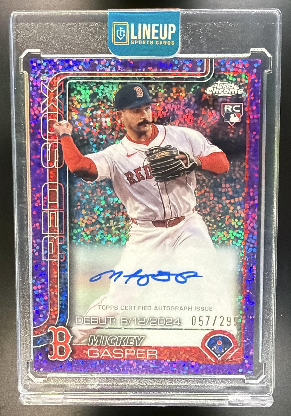 2025 Topps Chrome Update Mickey Gasper Auto Purple Speckle Refractor /299 RC