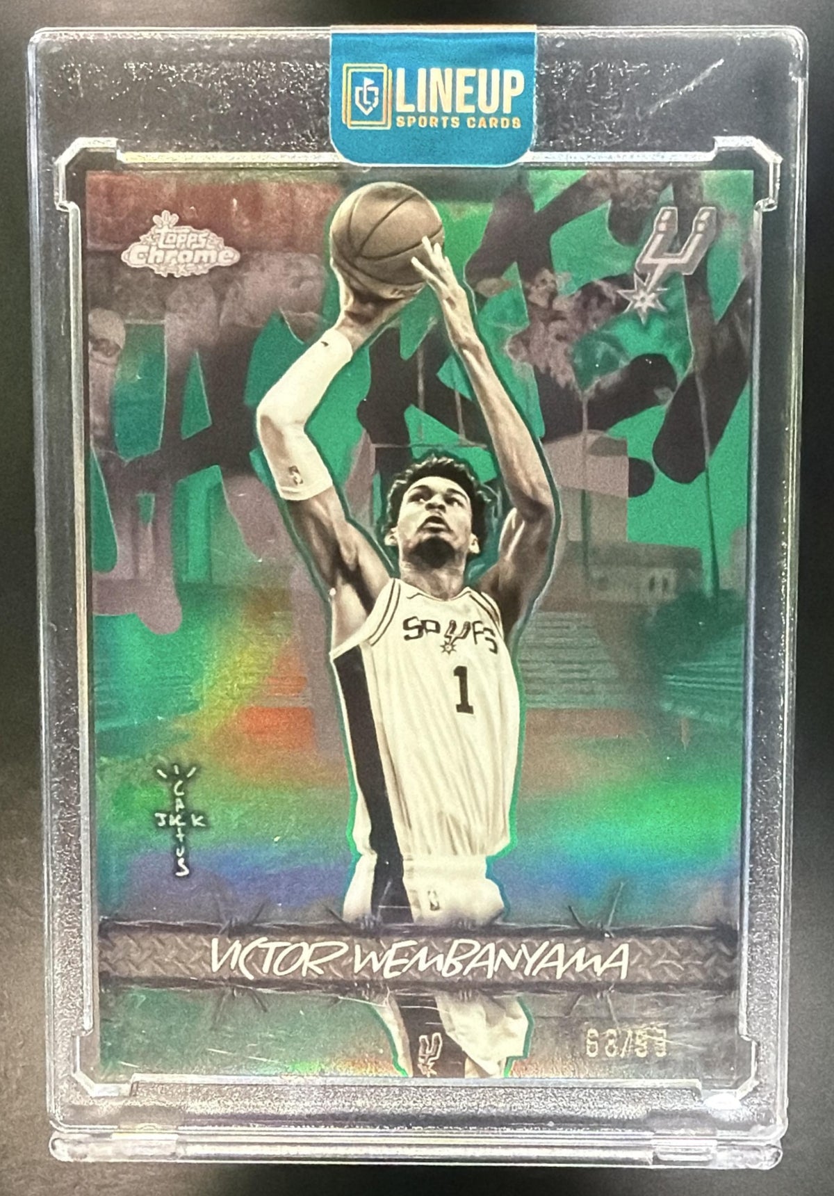 2025 Topps Chrome Cactus Jack Victor Wembanyama #JU-33 Jacked Up Green /99
