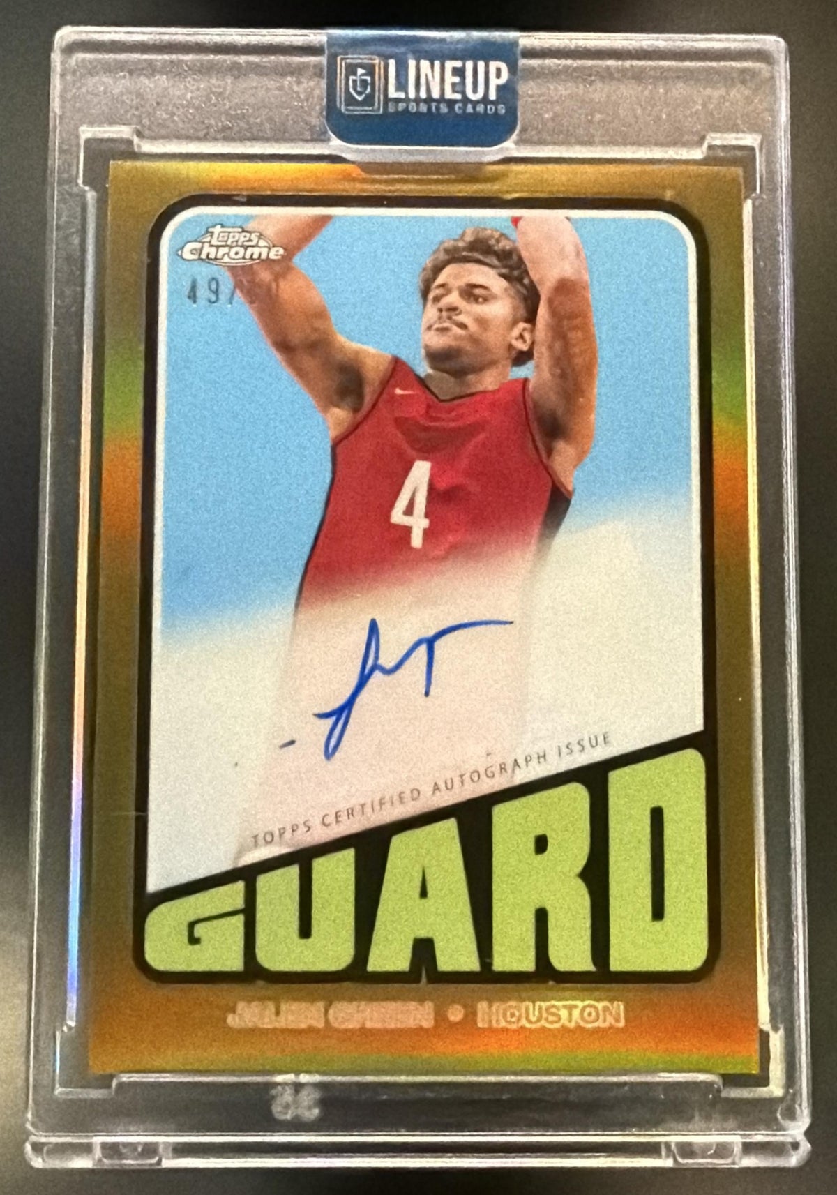 2023-24 Topps Chrome Jalen Green #TA-JAG 1972 Auto Gold Refractor 49/50 Rockets
