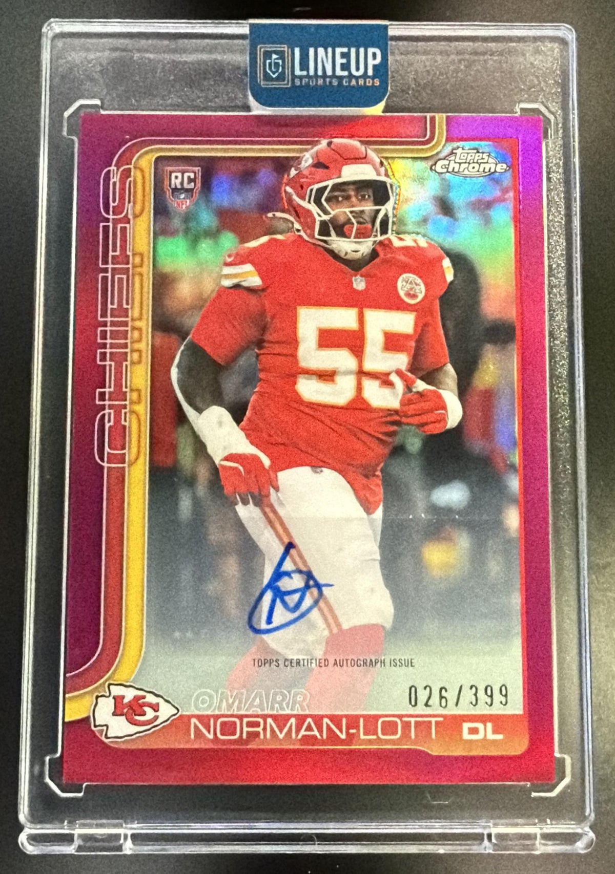 2025 Topps Chrome Omarr Norman-Lott Rookie Auto Magenta Refractor /399 RC