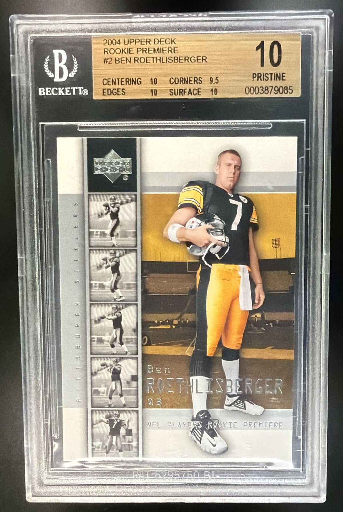 2004 Upper Deck Rookie Premiere Ben Roethlisberger #2 RC Steelers BGS 10