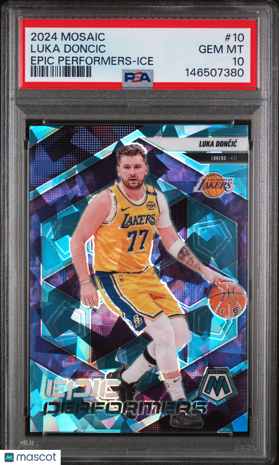 2024 Panini Mosaic Epic Performers Luka Doncic #10 Ice /125 PSA 10
