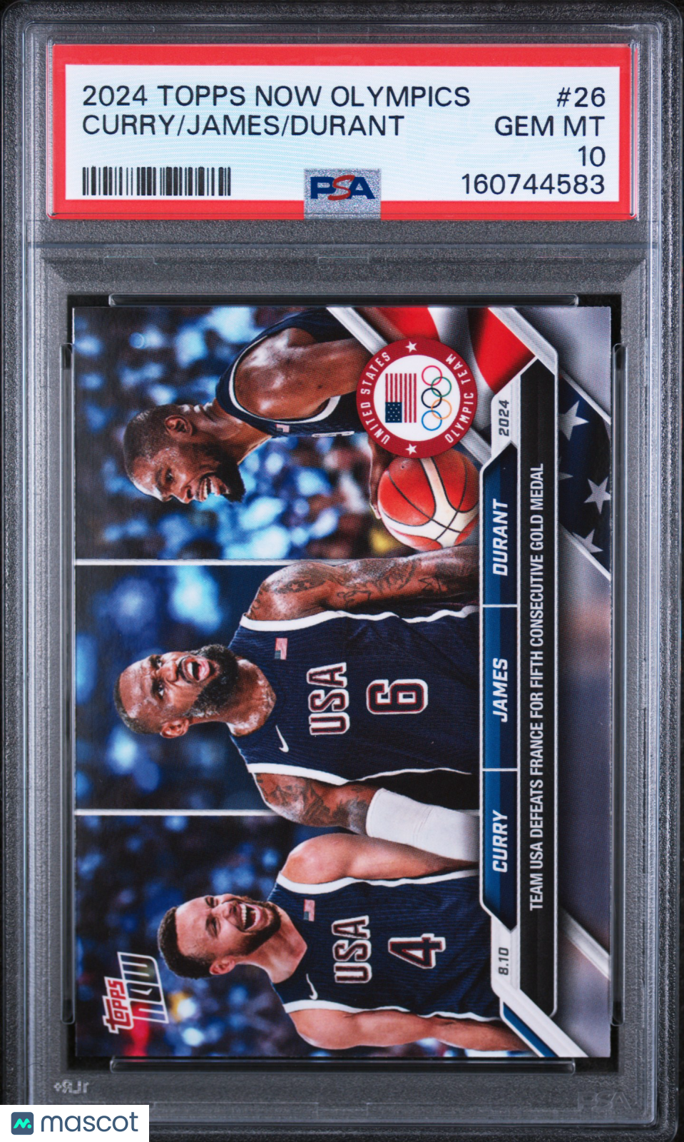 2024 Topps Now Olympic Games Durant Curry James #26 PSA 10