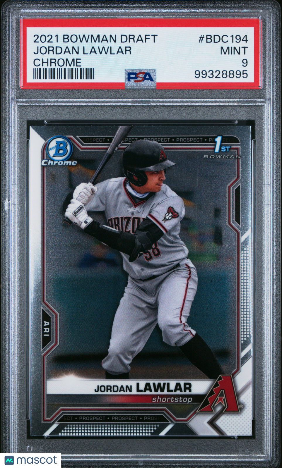 PSA 9 2021 Bowman Draft Jordan Lawlar #BDC194 Chrome