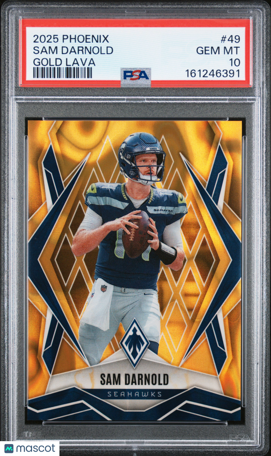 2025 Panini Phoenix Sam Darnold #49 Gold Lava /10 PSA 10