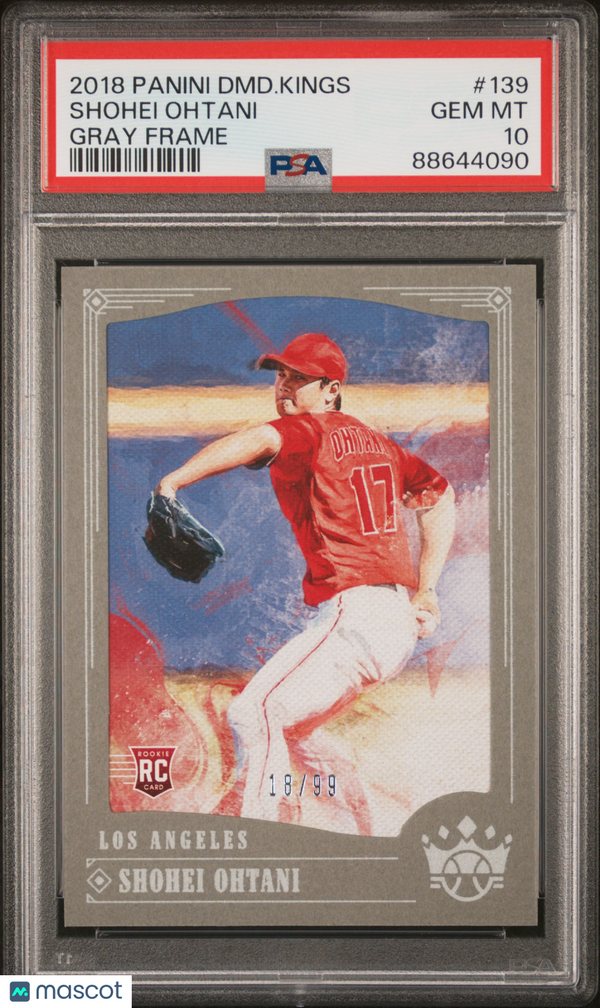 2018 Panini Diamond Kings Shohei Ohtani #139 Gray Frame /99 PSA 10