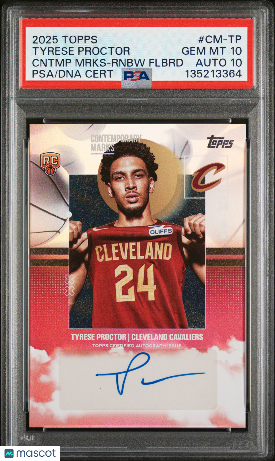 PSA 10 2025 Topps Contemporary Marks Tyrese Proctor #CM-TP Cntmp Mrks Rnbw Flbrd Auto 10