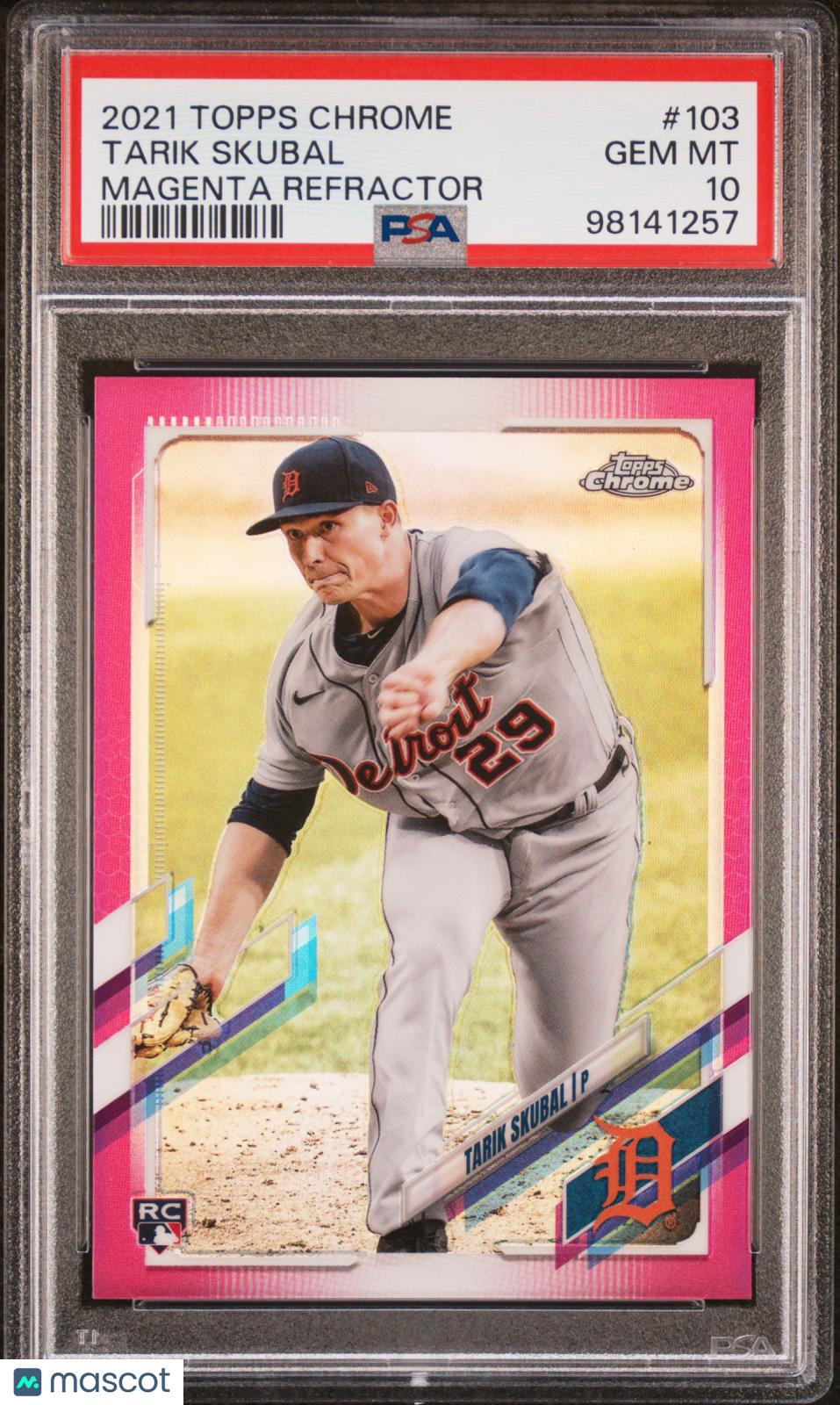 2021 Topps Chrome Tarik Skubal #103 Magenta Refractor PSA 10