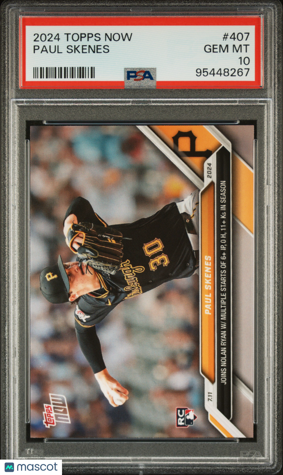 PSA 10 2024 Topps Now Paul Skenes #407