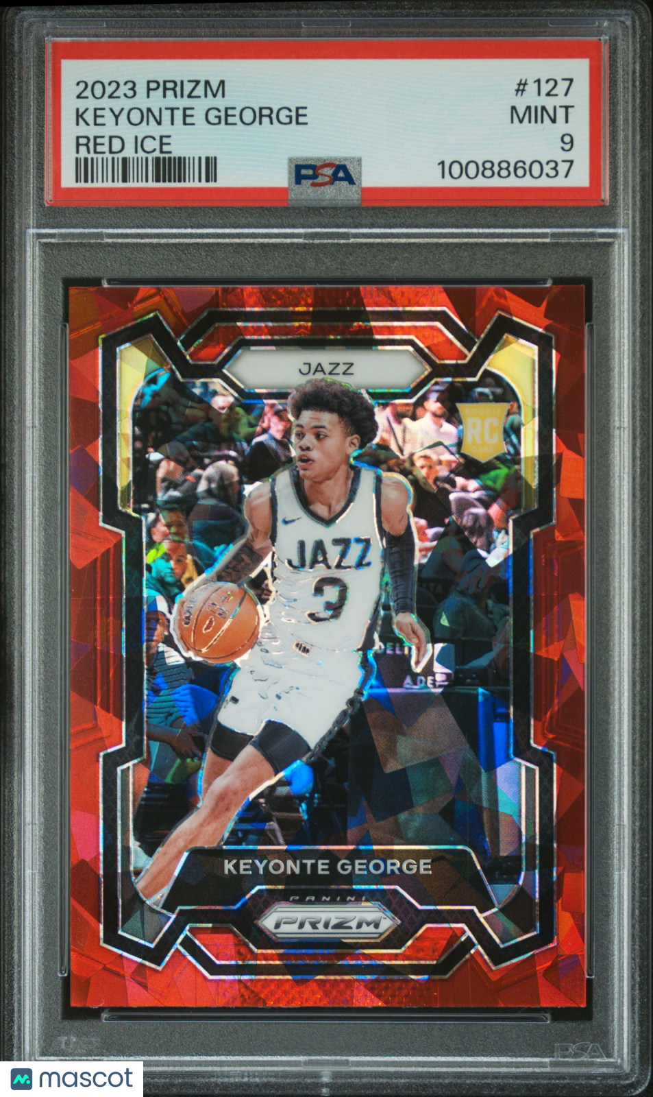 PSA 9 2023 Panini Prizm Keyonte George #127 Red Ice