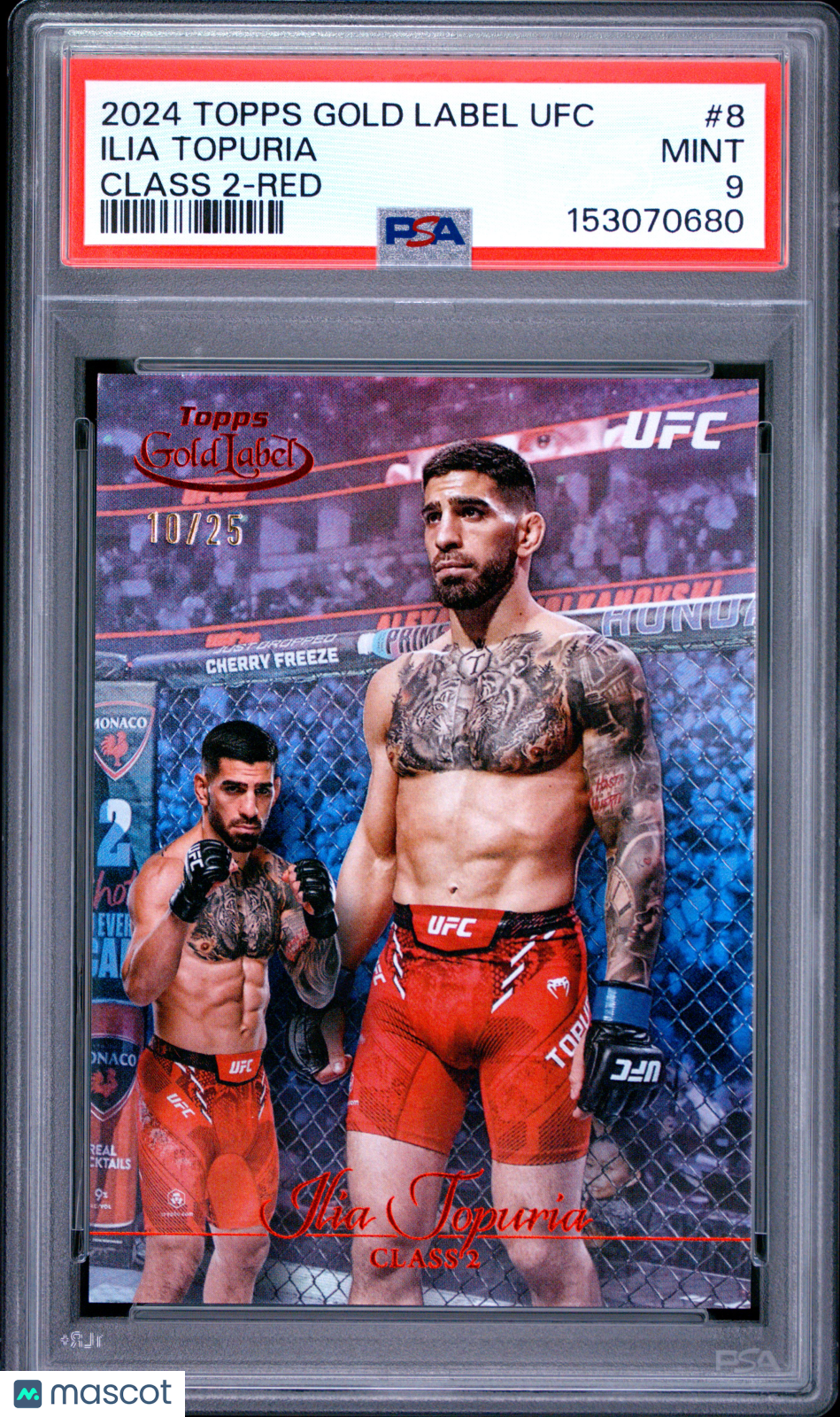 PSA 9 2024 Topps Gold Label UFC Ilia Topuria #8 Class 2 Red /25