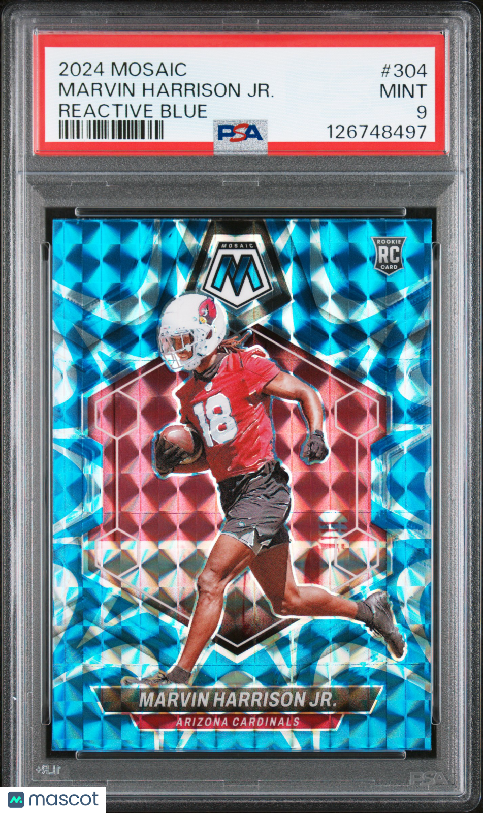 PSA 9 2024 Panini Mosaic Marvin Harrison JR. #304 Reactive Blue