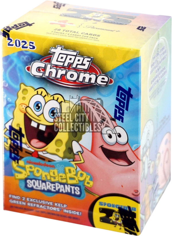 2025 Topps Chrome Spongebob Squarepants 25th Anniversary Blaster Box - LINEUP Sports Cards