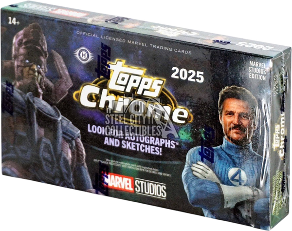 2025 Topps Marvel Studios Chrome Hobby Box - LINEUP Sports Cards